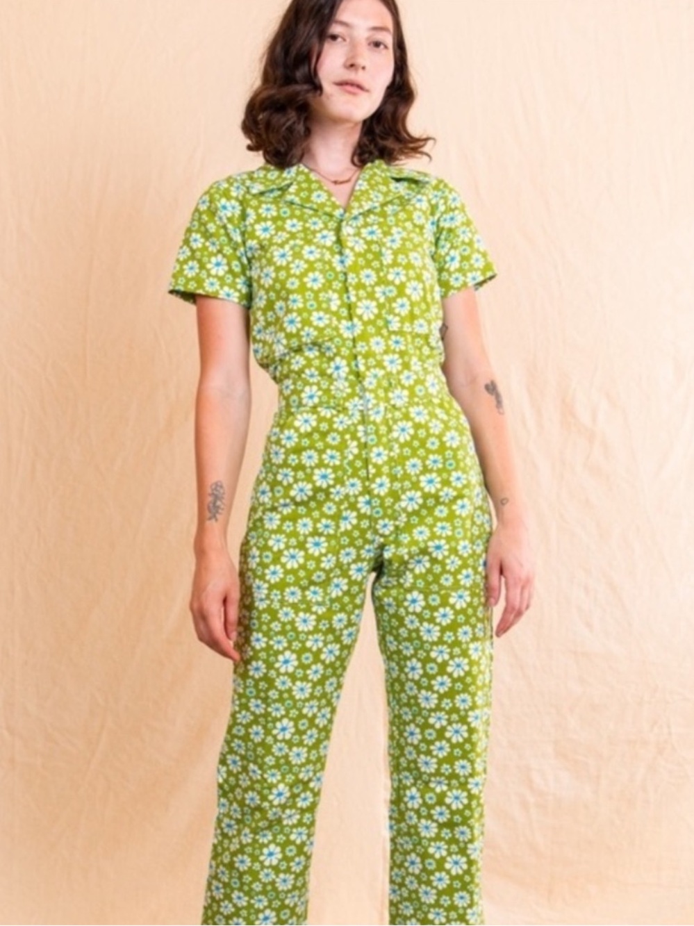 Big Bud Press Lazy Daisy Jumpsuit in Green